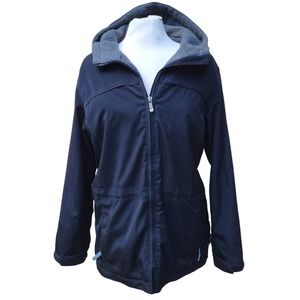 Pacific Trail VTG Black Hooded Full Zip Fleece Lined Women's Jacket Parka S